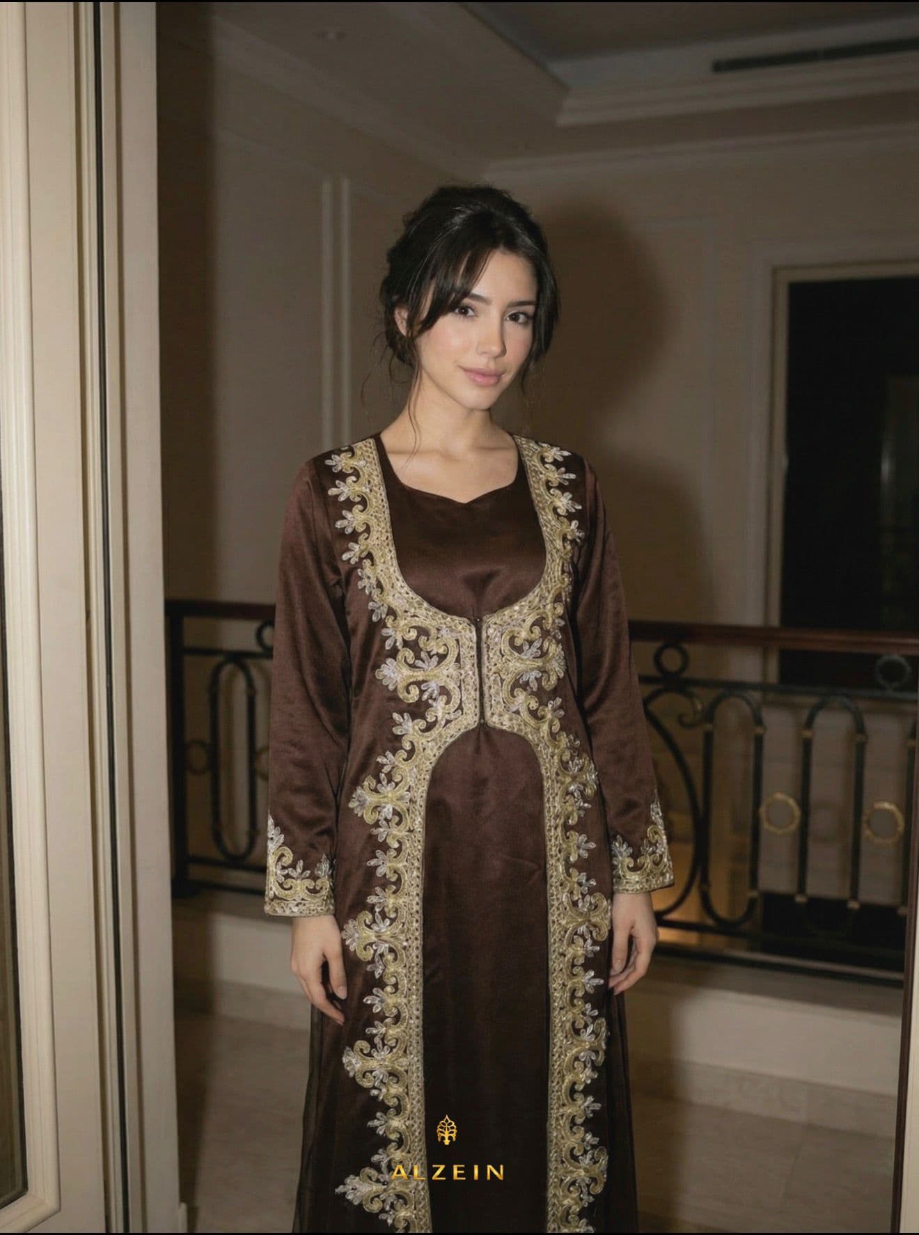 Silver Embroidered Abaya